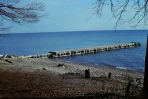 View of long concrete pier